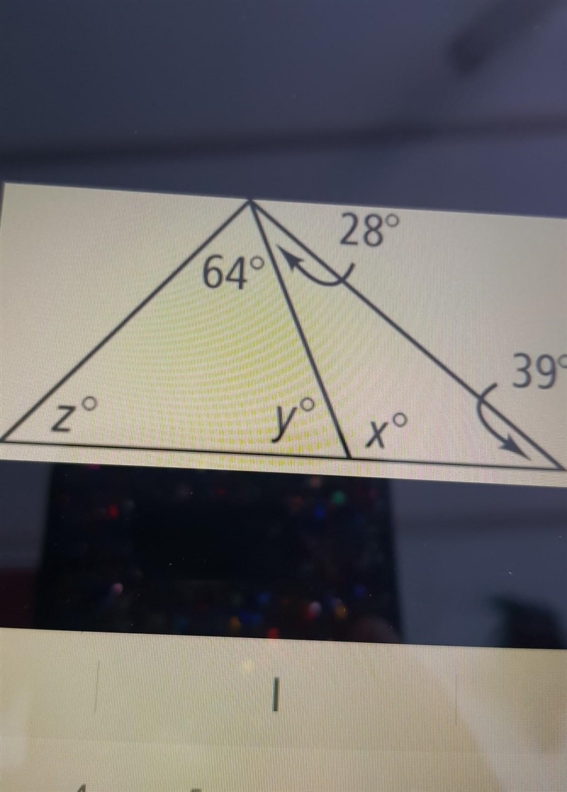 Find the unkown angle of a triangle​-example-1