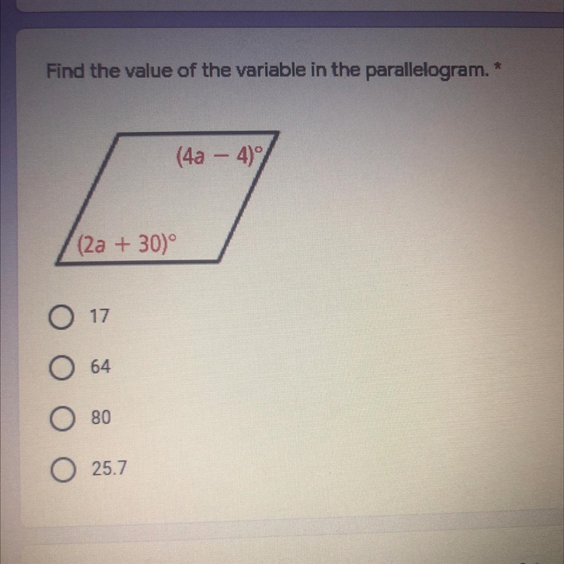 Find the value of the variable in the parallelogram-example-1