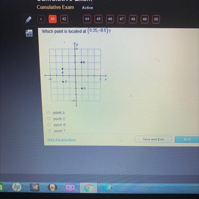 Which point is located at (0.25,-0.5)?-example-1