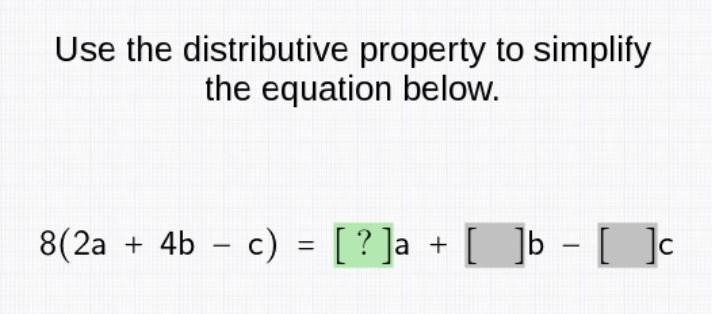 Use the distributive property to simplify the equation below.-example-1