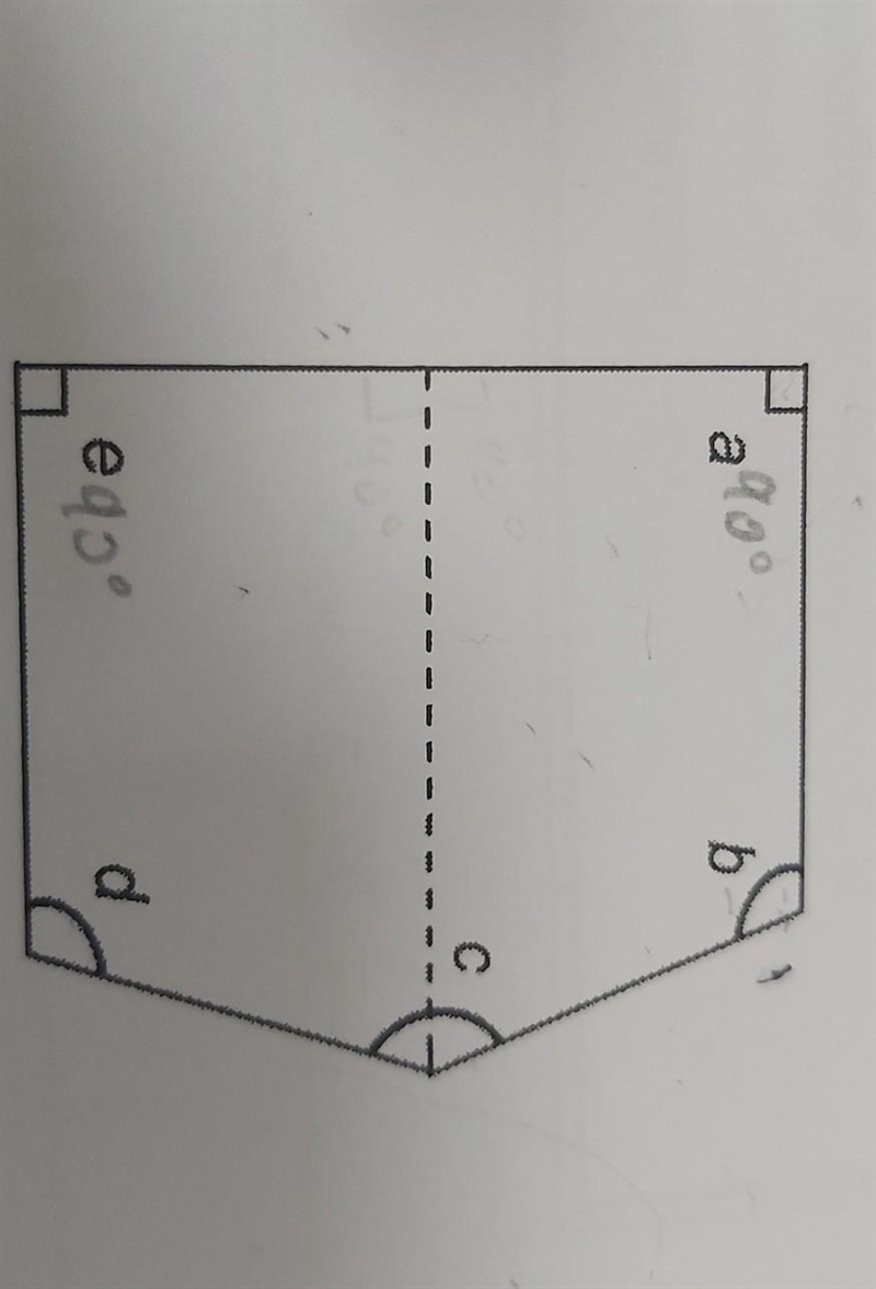 The figure below is made up of 2 trapeziums. Find a + b + c + d + e.​-example-1