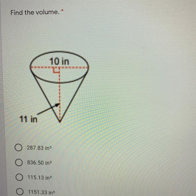 Find the volume. * 10 in 11 in-example-1