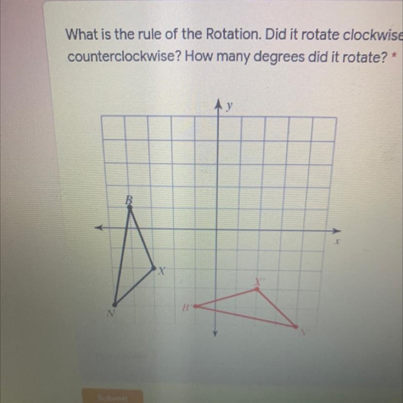 What is the rule of the Rotation? How many degrees did it rotate?-example-1