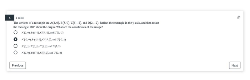 HEY THS IS WORTH 69 POINTS The vertices of a rectangle are A(2, 0), B(5, 0), C(5, −2), and-example-1