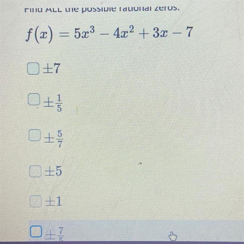 Find all the possible rational zeros-example-1