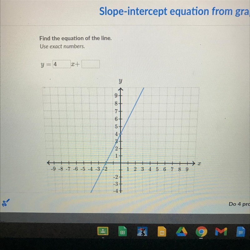 Slope-intercept equation from graph (please help)-example-1