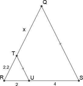 Determine the value of x. Question 8 options: A) 2.2 B) 4.4 C) 2 D) 8.8-example-1