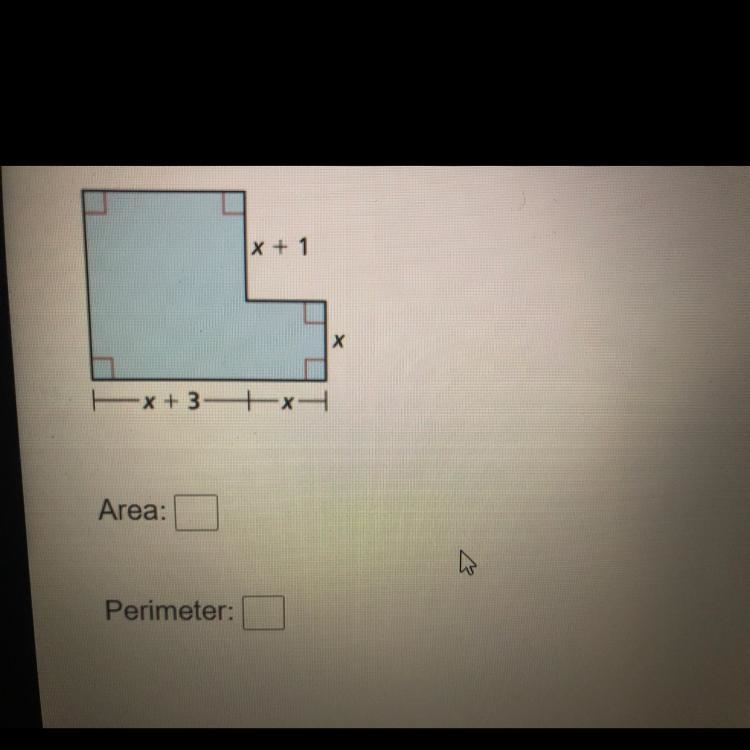 Write an expression for the area and perimeter for the figure shown-example-1