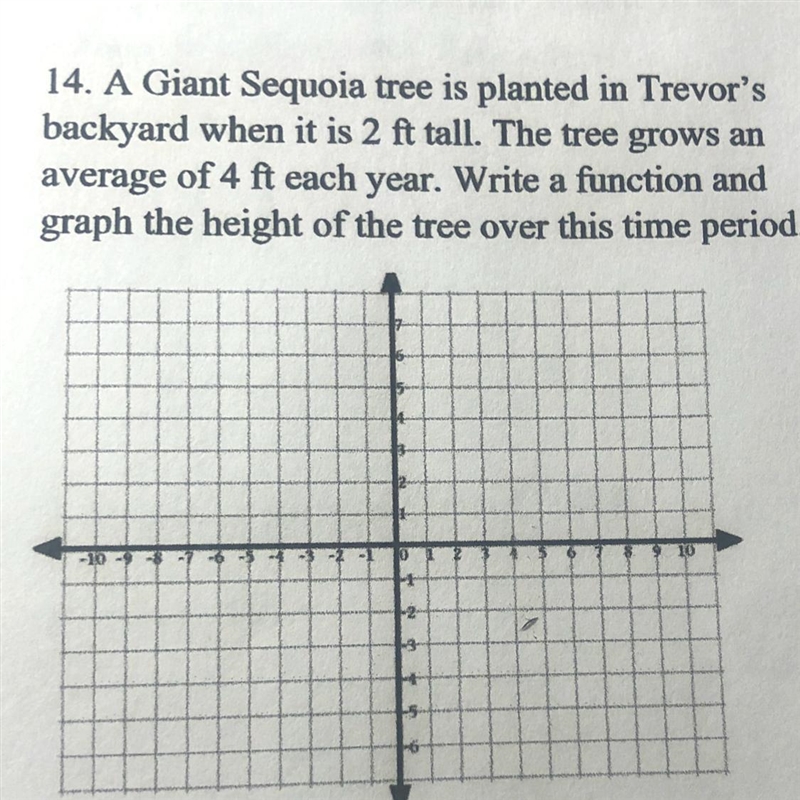 A Giant Sequoia tree is planted in Trevor's backyard when it is 2 ft tall. The tree-example-1