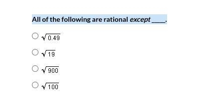 All of the following are rational except _____.-example-1