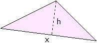 If x = 15 units and h = 6 units, then what is the area of the triangle shown above-example-1