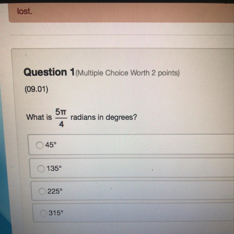 Please help in finding the radians in degrees!-example-1