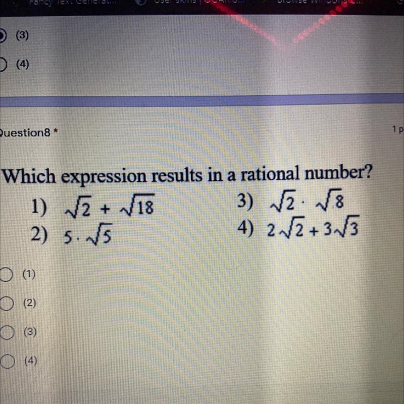 Which expression results in a rational number?-example-1