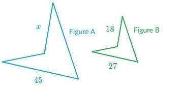 Figure A is a scale image of Figure B. What is the value of x?-example-1