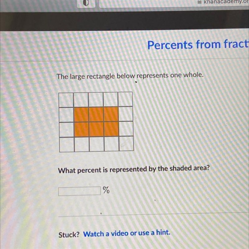 What percent is represented by the shaded area?-example-1