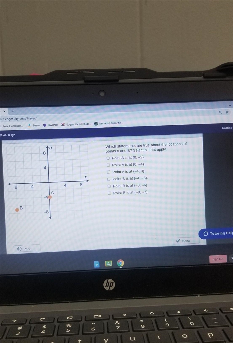 Which statements are true about the locations of points A and B? Select all that apply-example-1