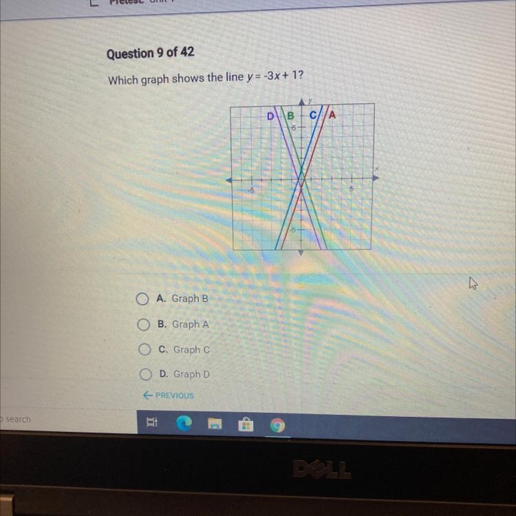 Which graph shows the line Y = -3 x + 1-example-1