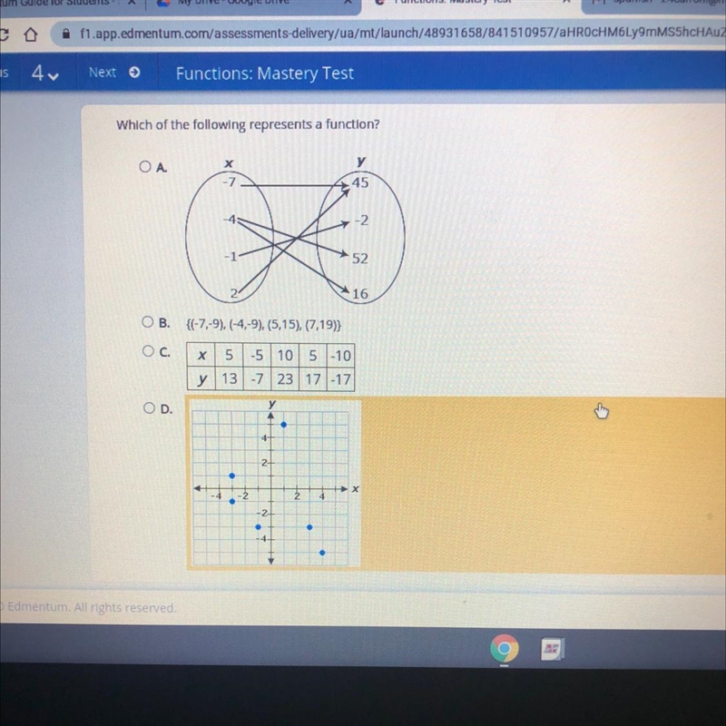 23 pointsPLEASE HELP QUICK Which of the following represents a function￼-example-1