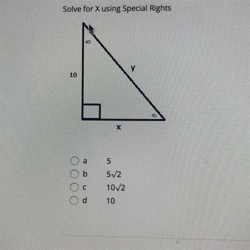 Solve for X using Special Rights-example-1