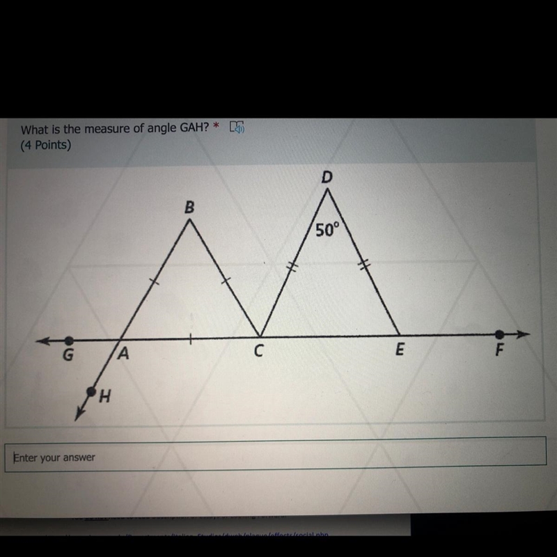 What is the measure of angles DEC and GAH?-example-1