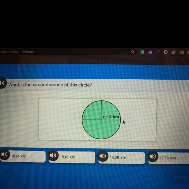 What is the circumference of this circle?-example-1