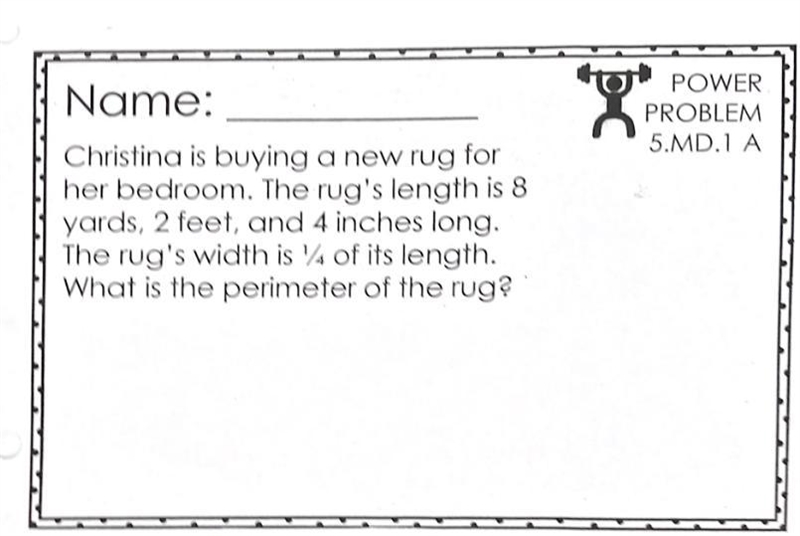 Christina is buying a new rug for her bedroom. The rug's length is 8 yards, 2 feet-example-1