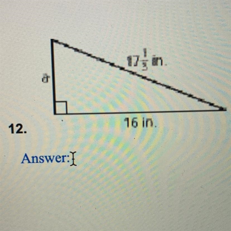 A=? 17 1/4 16 Using the pythagorean’s theorem.-example-1