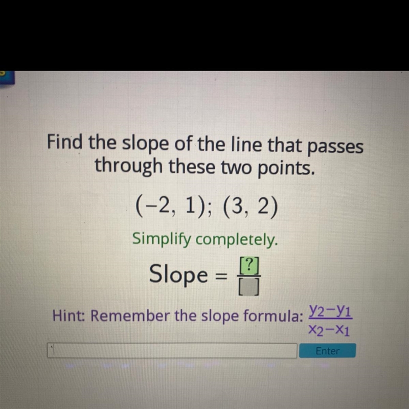 Find the slope of the line that passes through these two points.-example-1