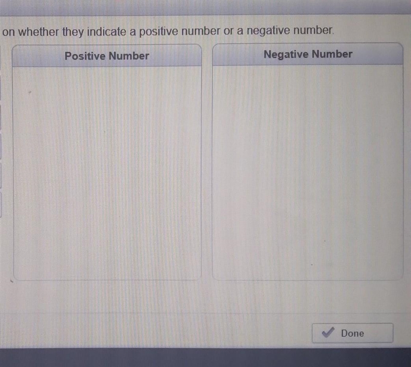 Sort the words into a category based on welther they indicate a positive number or-example-1