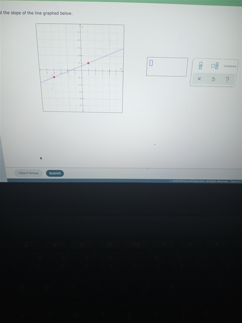 Find the slope of a line graphed below-example-1