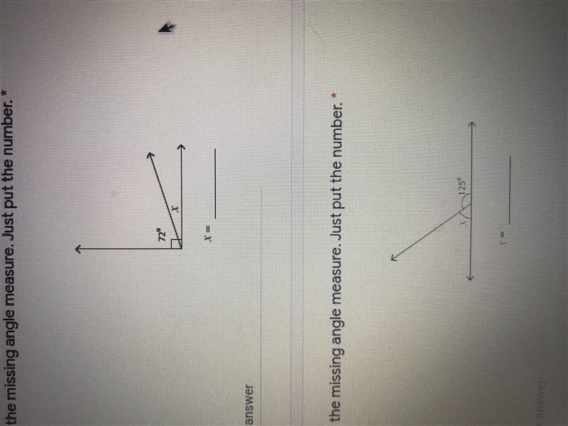 Find the missing angle measure just put the number.-example-1