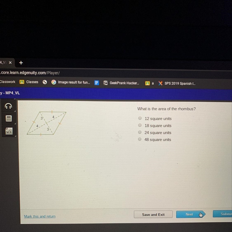 What is the area of the rhombus-example-1