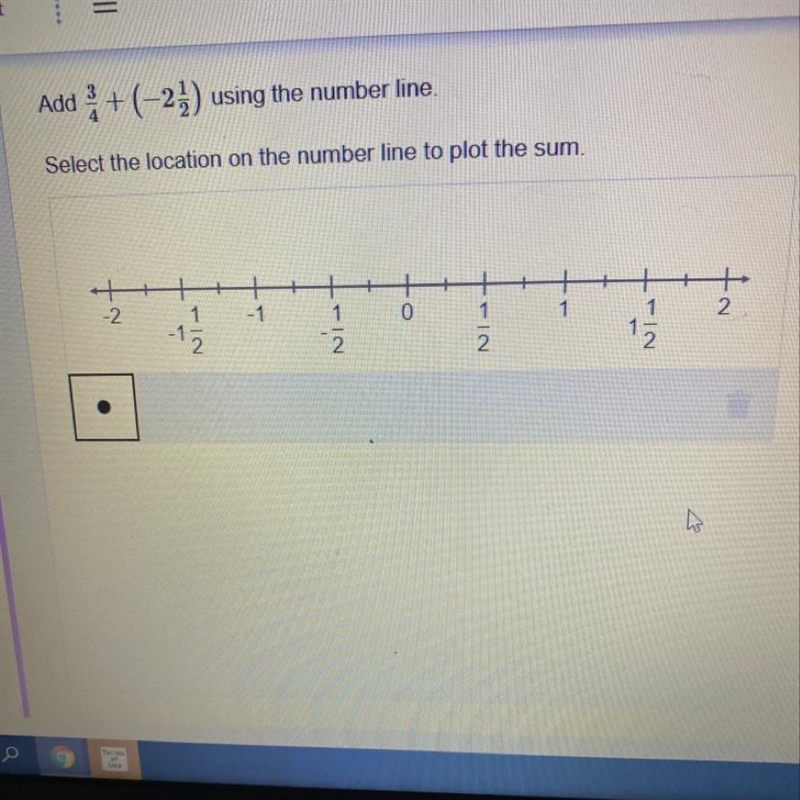 Add 3 + (-27) using the number line. Select the location on the number line to plot-example-1