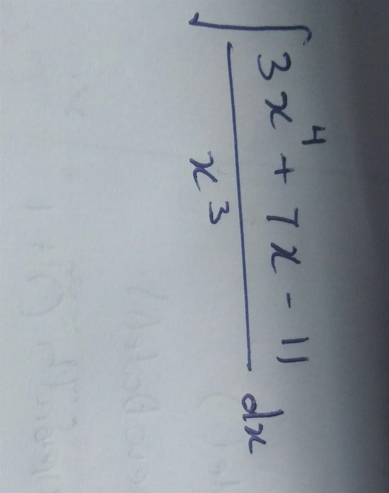 Integration of 3x⁴+7x-11/x³​-example-1