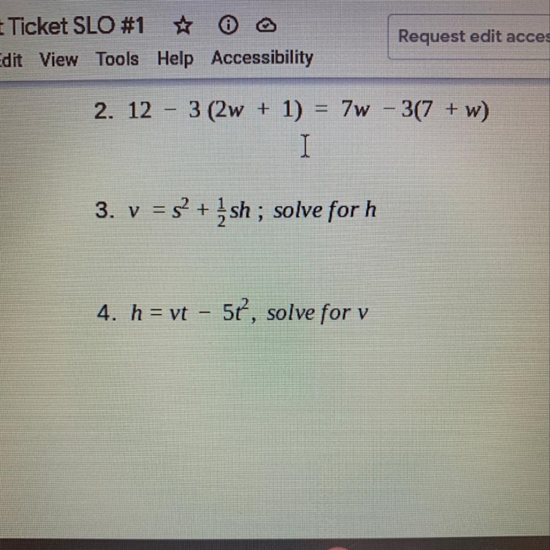 V = s^2 + 1/2sh ; solve for h please provide answer & clear explanation-example-1