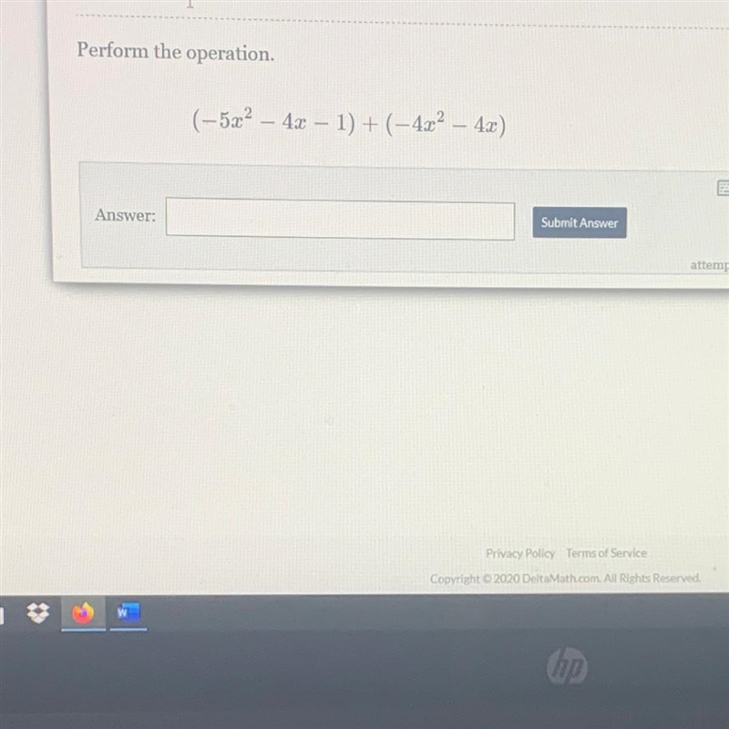 Perform the operation (-5x^2-4x-1) + (-4x^2-4x)-example-1