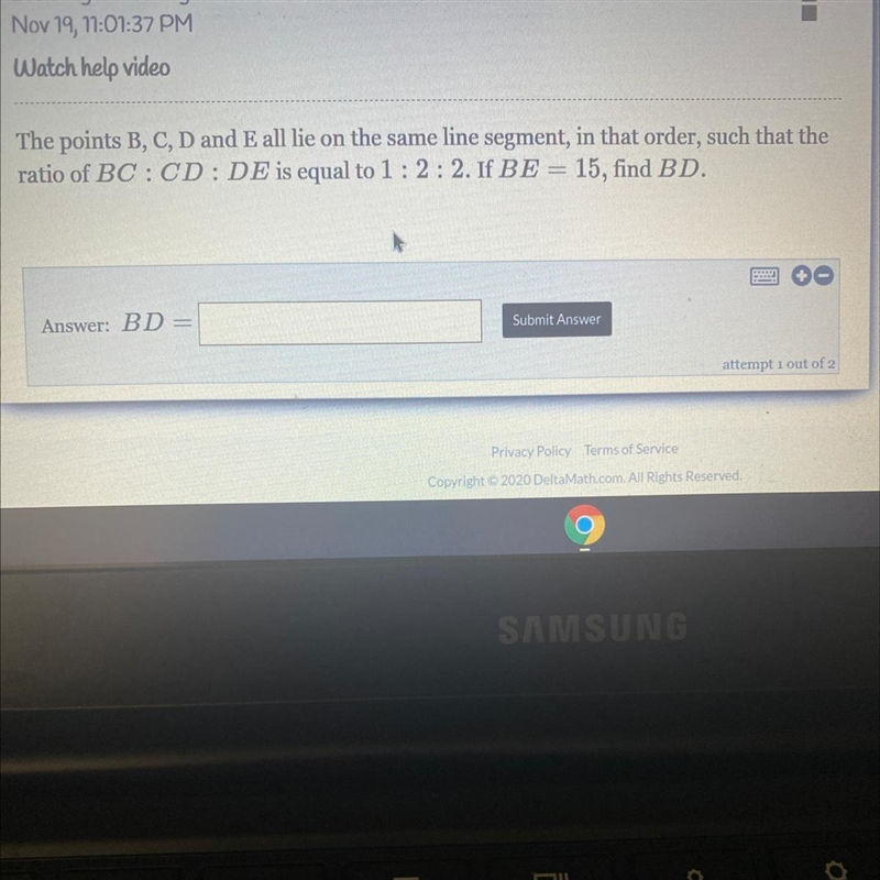 The points B, C D and Eall lie on the same line segment, in that order, such that-example-1