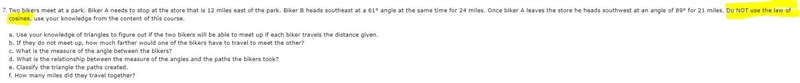 Help Please! Solve this problem without the law of cosines.-example-1