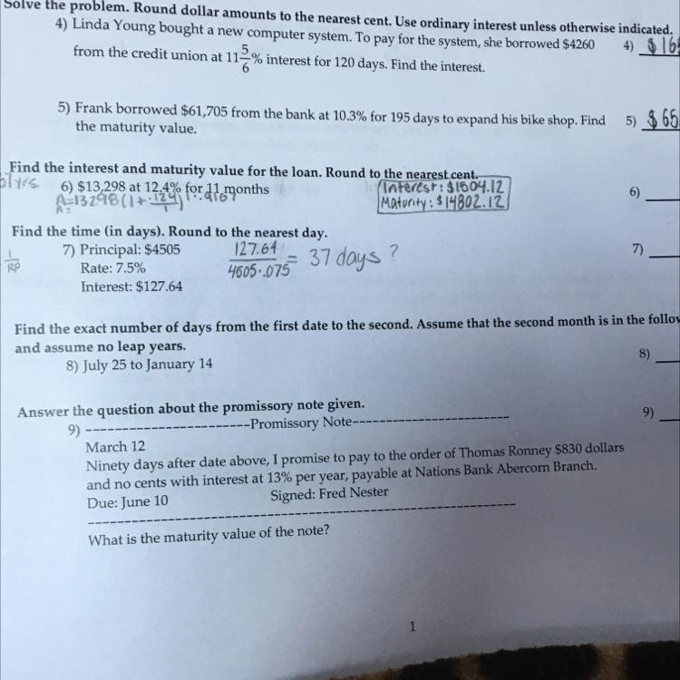 Answer the question about the promissory note given. 9) ---Promissory Note---- March-example-1