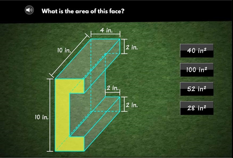 HELPPP PLEASE 20 POINTS What is the area of this face?-example-1