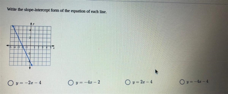 Write the slope intercept form of the equation of each line plz-example-1