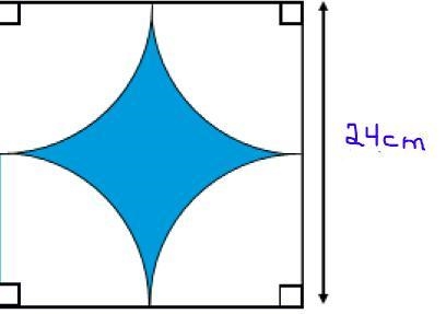 The unshaded regions are quarter circles. Which choice best approximates the area-example-1