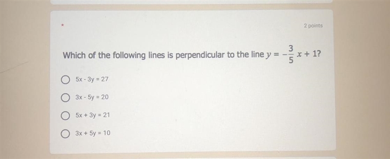 HELP ASPS I NEED THIS RIGHT NOW Which of the following lines is perpendicular to the-example-1