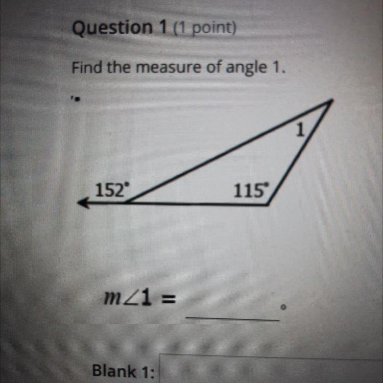 Find the measure of angle 1. 152 115 mZ1 = Please help mee:(-example-1