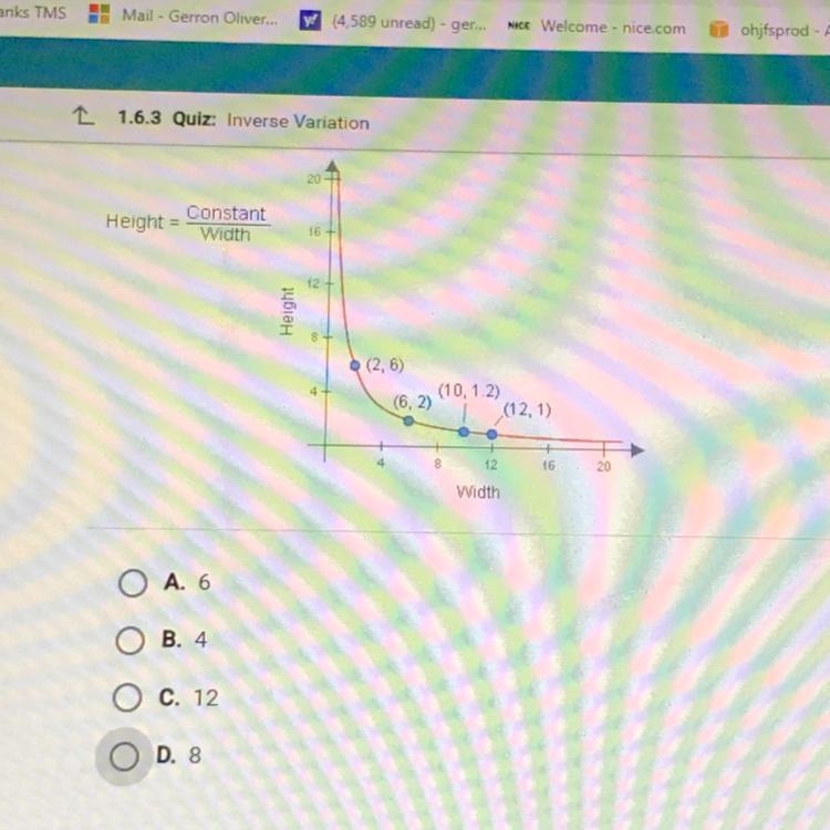 According to the graph, what is the value of the constant in the equation below? I-example-1