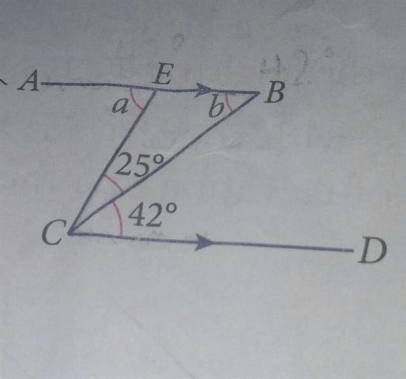 In the diagram, find the values of a and b.​-example-1