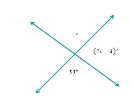 Given the figure below, find the values of x and z-example-1