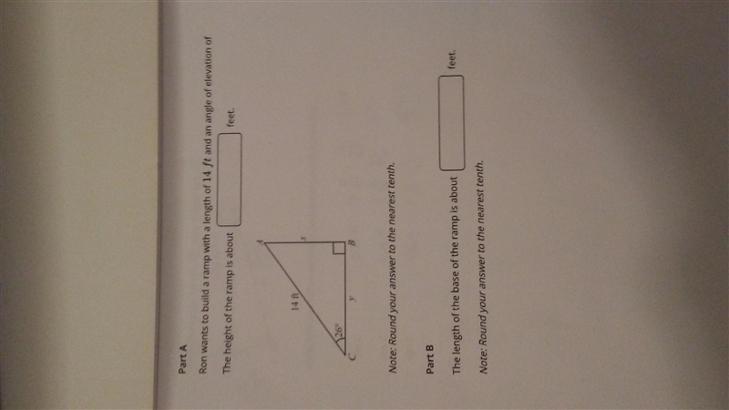 Find the height of the ramp and the length of the base of the ramp-example-1