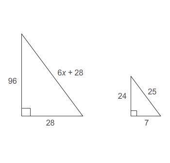 The triangles are similar. What is the value of x? Enter your answer in the box. x-example-1