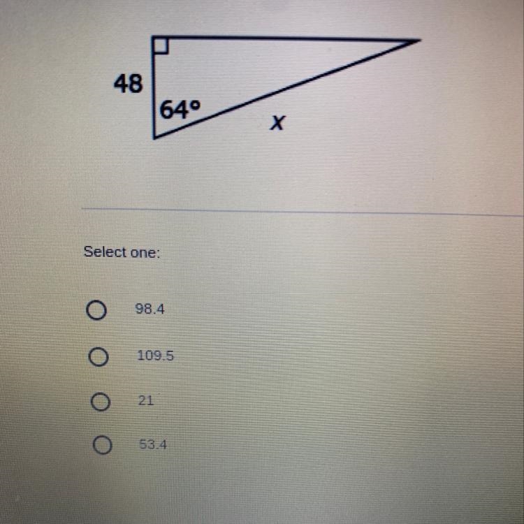 What is the length x of the right triangle, rounded to the nearest tenth?-example-1